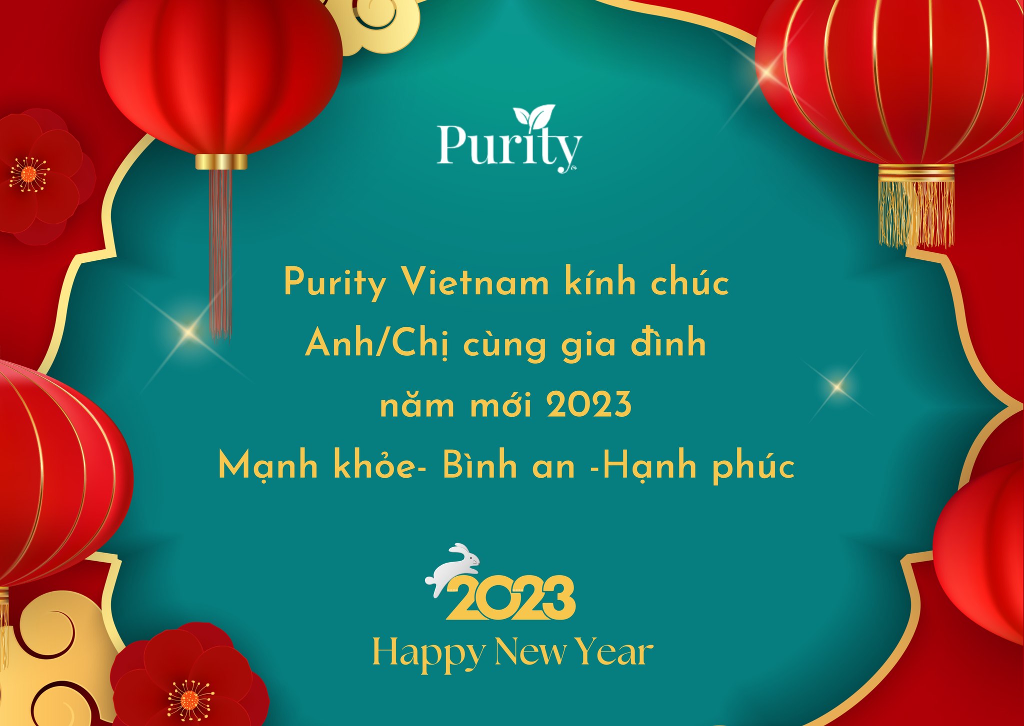 PURITY CHÚC MỪNG NĂM MỚI 2023: MẠNH KHỎE, HẠNH PHÚC, BÌNH AN VÀ TÀI LỘC