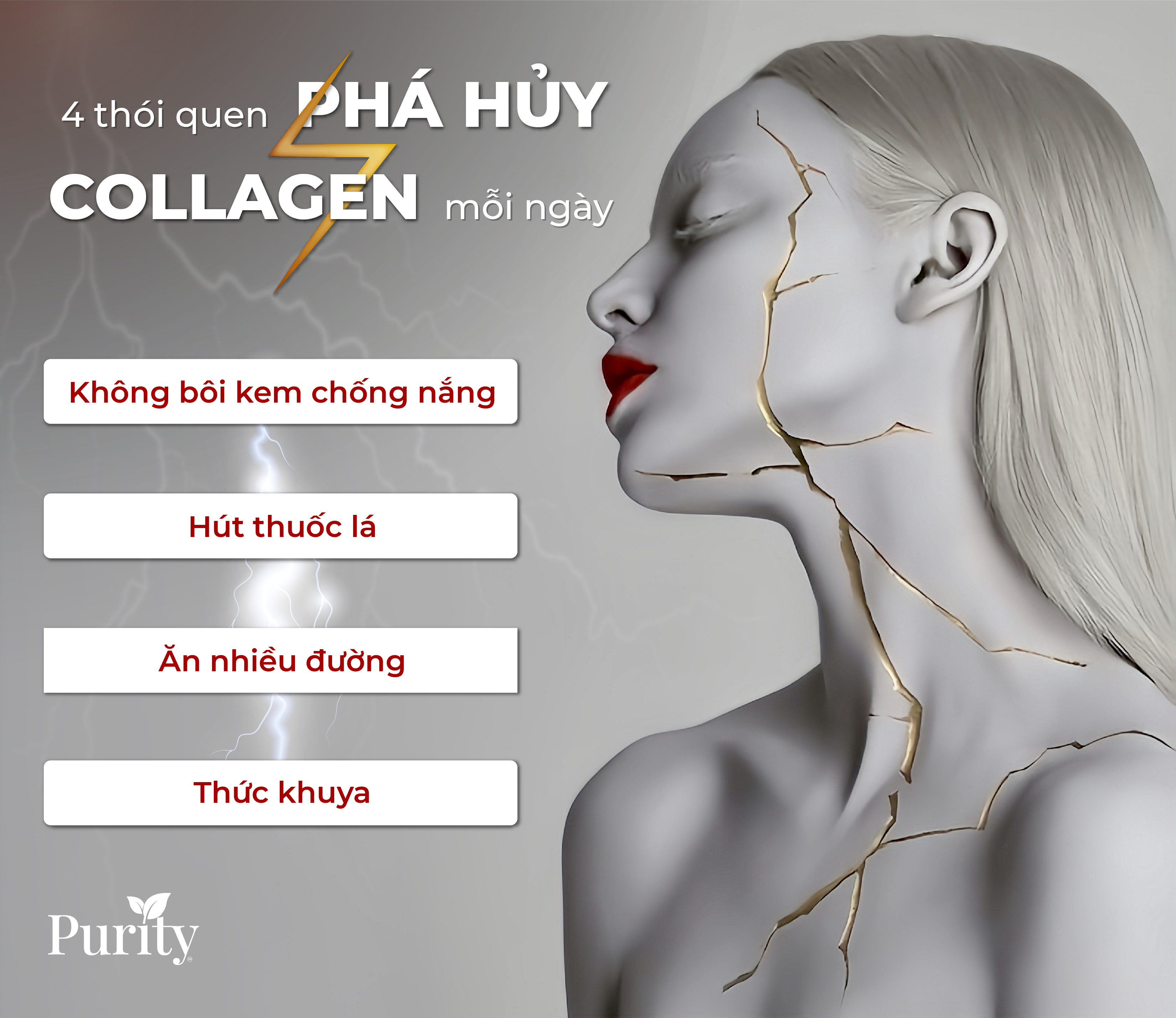 4 THÓI QUEN PHÁ HỦY COLLAGEN MỖI NGÀY