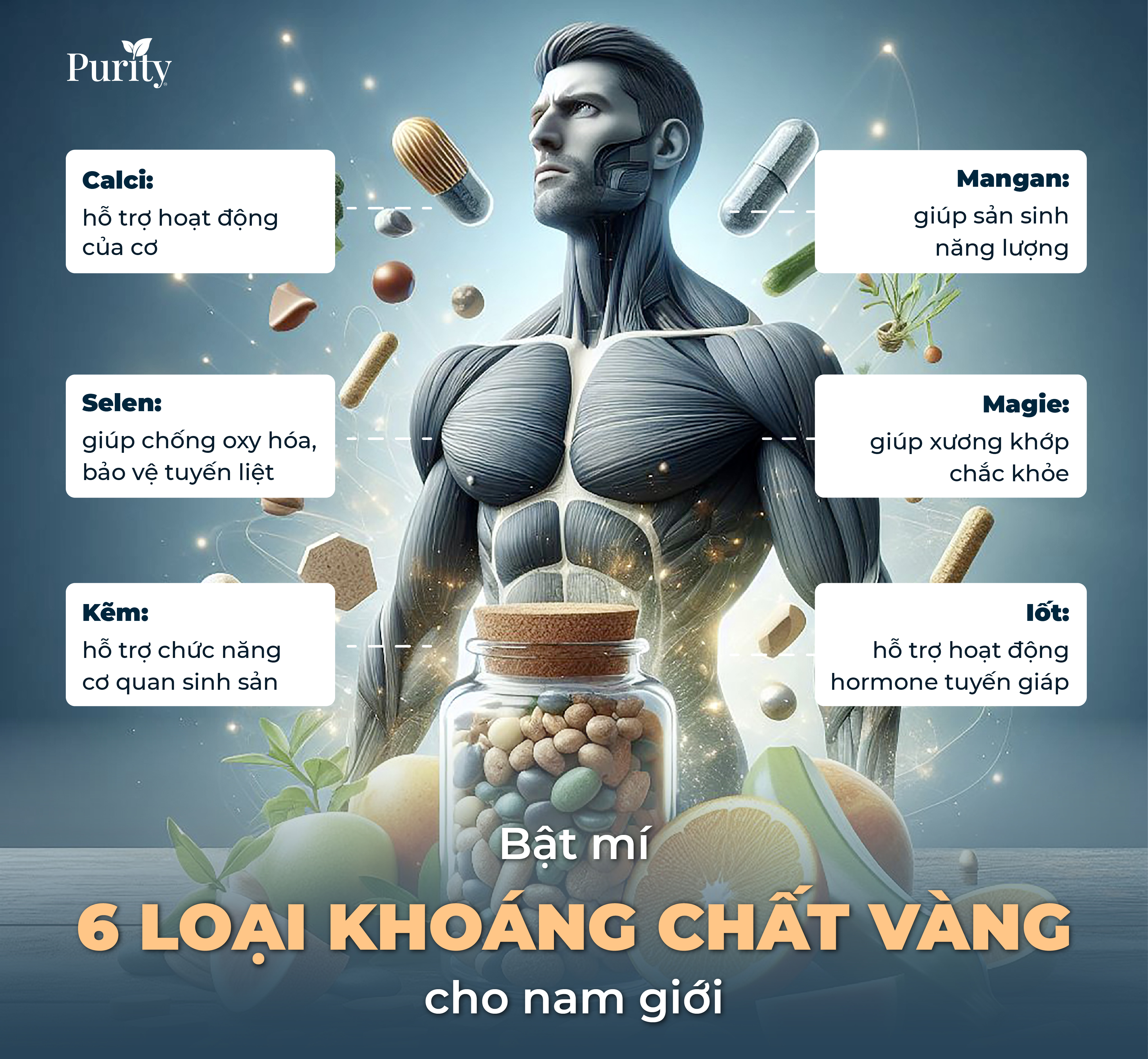 BẬT MÍ 6 LOẠI KHOÁNG CHẤT VÀNG CHO NAM GIỚI