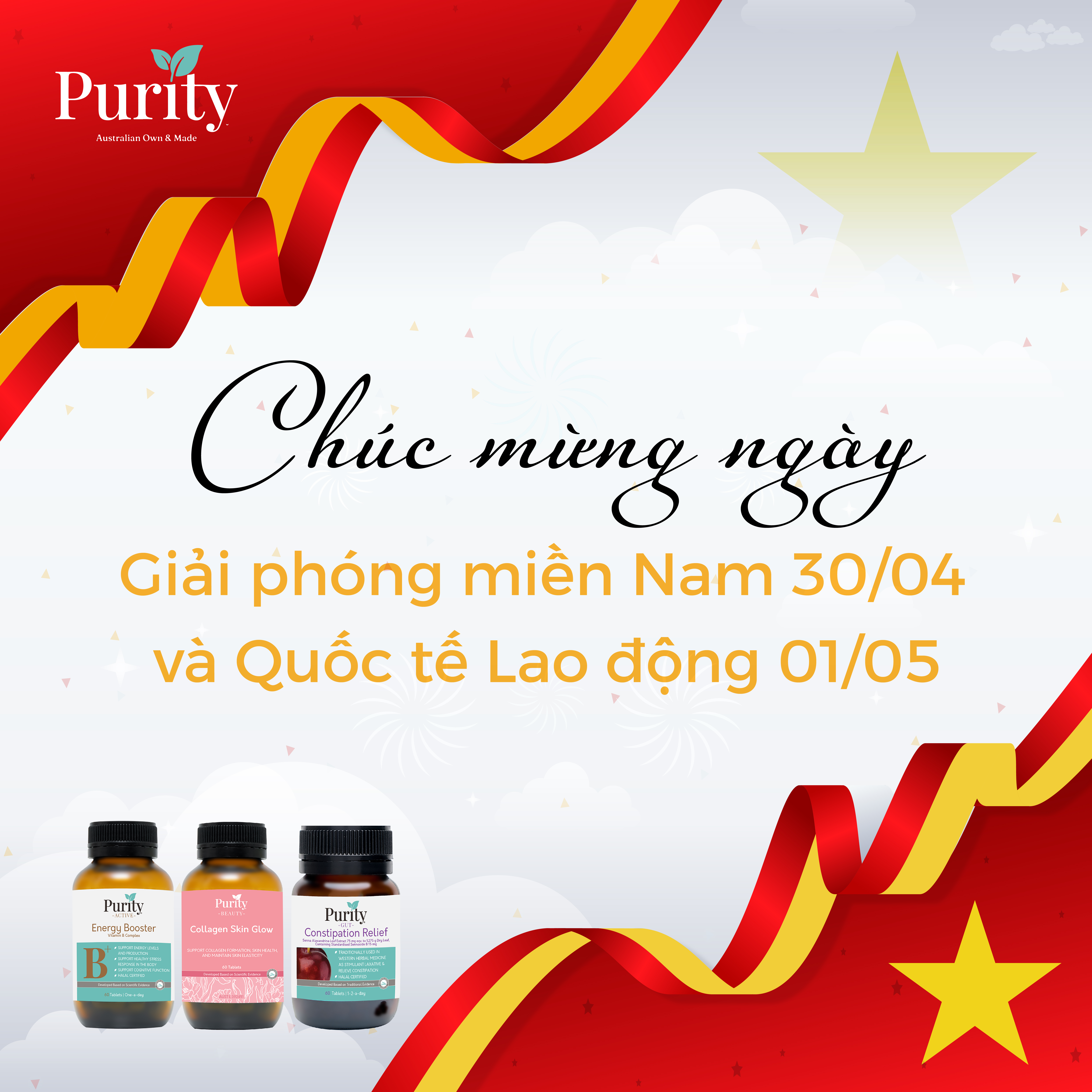 CHÚC MỪNG NGÀY GIẢI PHÓNG MIỀN NAM 30/4 VÀ QUỐC TẾ LAO ĐỘNG 01/05